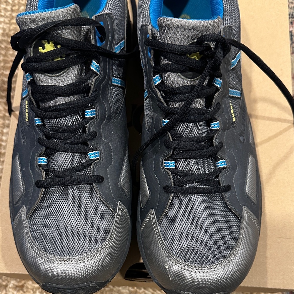 Icebug Men's Gray and Blue Studded Waterproof BUGdri Running Shoes - Picture 6 of 13